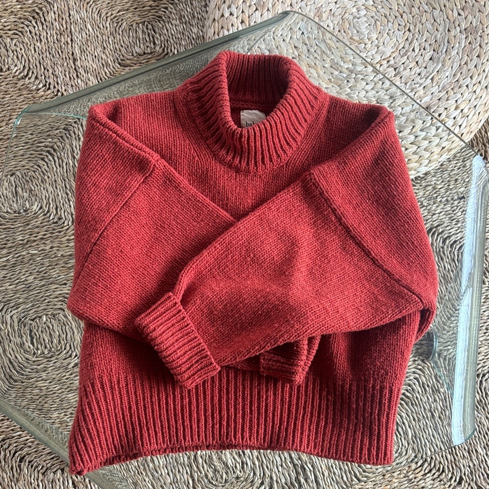 BABAA. Gently worn Cozy Red Turtleneck Sweater. Length 20inch, width 25 inch